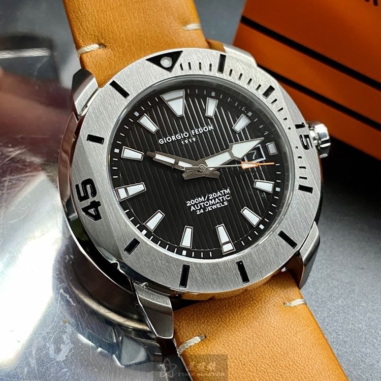 GiorgioFedon1919手錶,編號GF00031,46mm銀錶殼,咖啡色錶帶款◉20A004